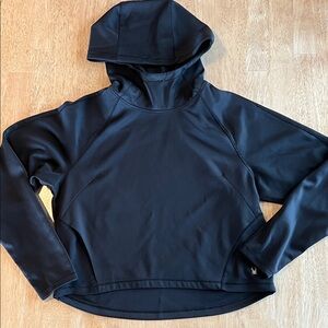 Black Spyder Cropped Hooded Sweatshirt